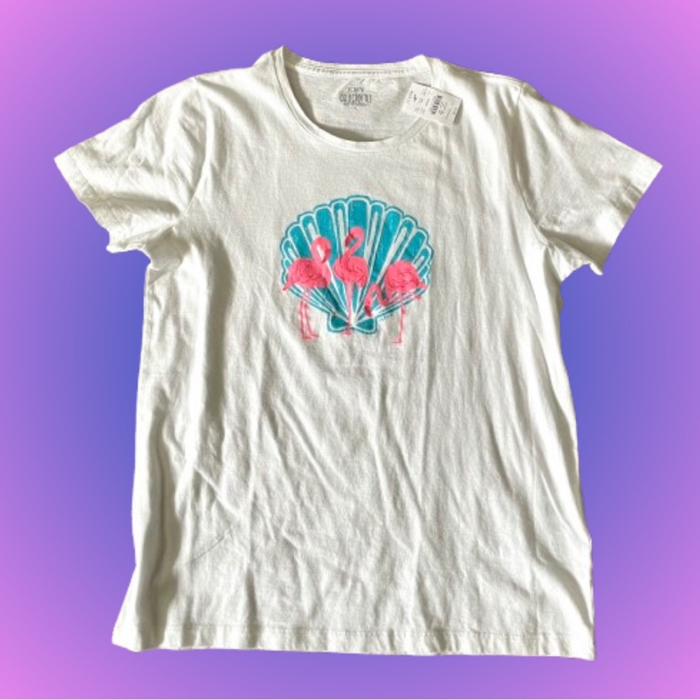 NWT J. Crew Factory Collector tee pink flamingos sz Large